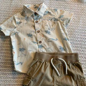 Boys 9 month two price outfit set , WHALES, BEACH, FUN IN THE SUN!